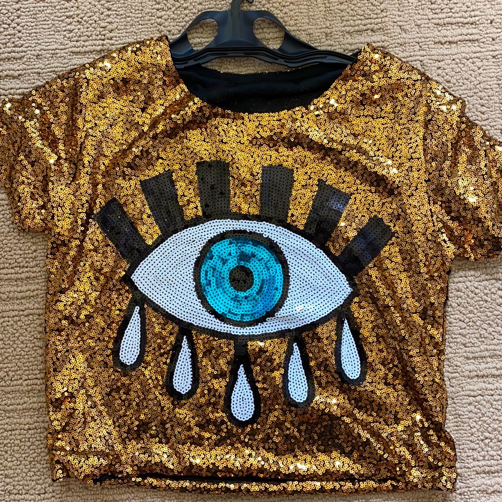 SEQUIN EVIL EYE TEE